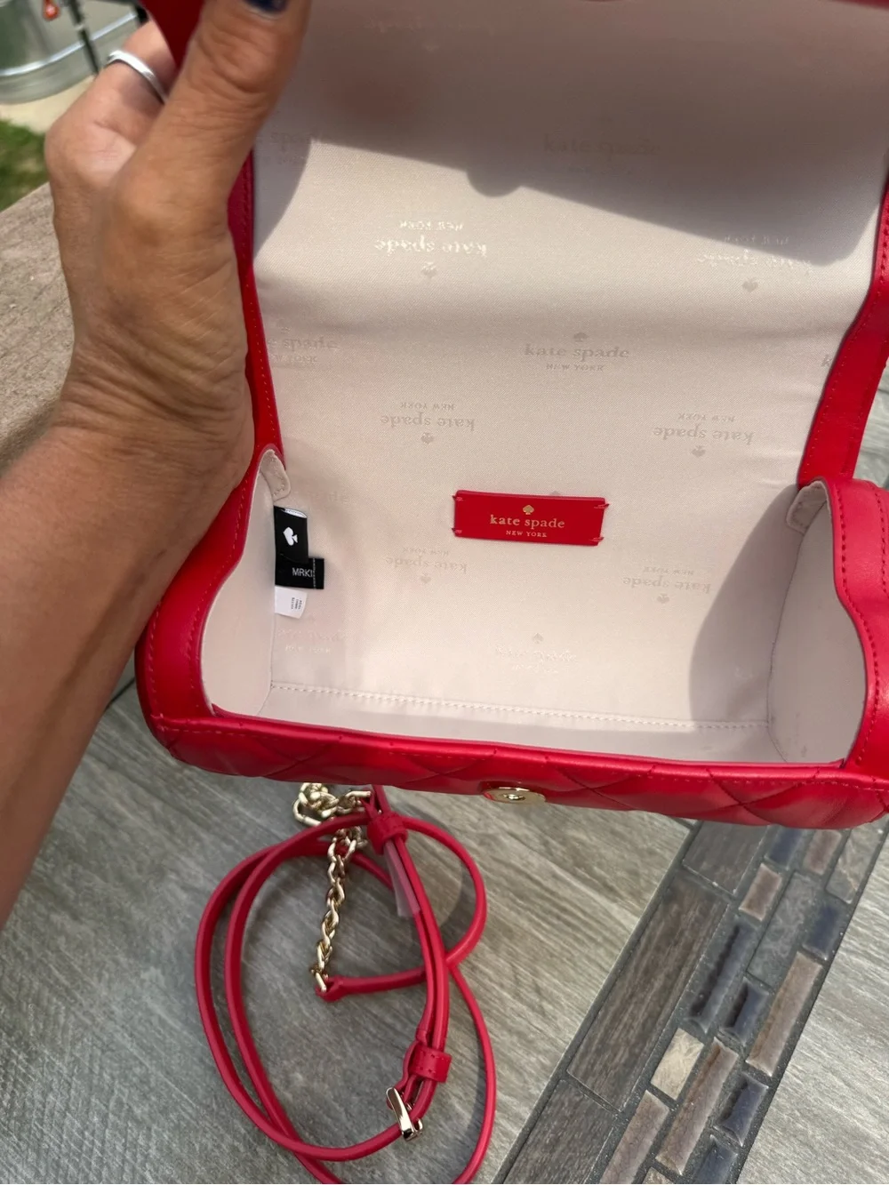 NWOT Kate Spade New York Heart Barrel Quilted Crossbody Bag Ruby Red Novelty